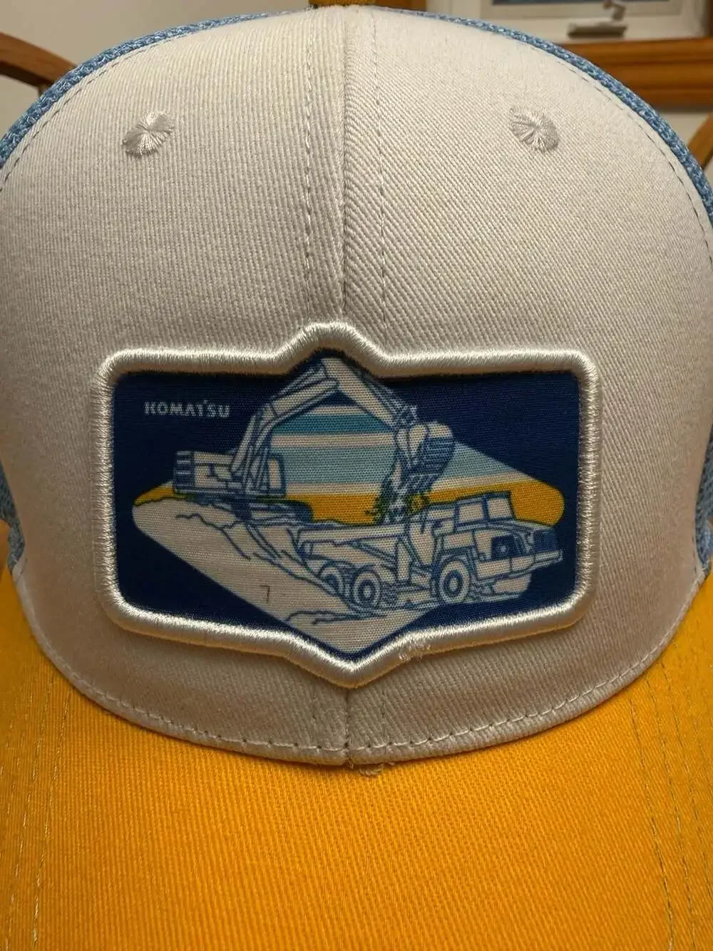 Komatsu Heavy Equipment Machinery Construction Logo Trucker Mesh Snapback Hat